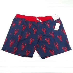 Goodfellow & Co Red Crab Print 3 pocket swim trunks men's size XXL